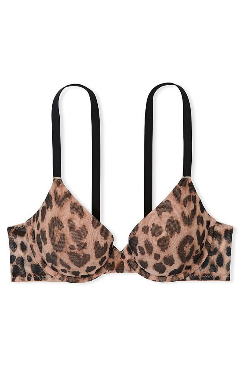 Victoria's Secret Sexy Illusions by Victorias Secret Angelight Mesh PushUp Bra Leopard Braun | 245803NDG