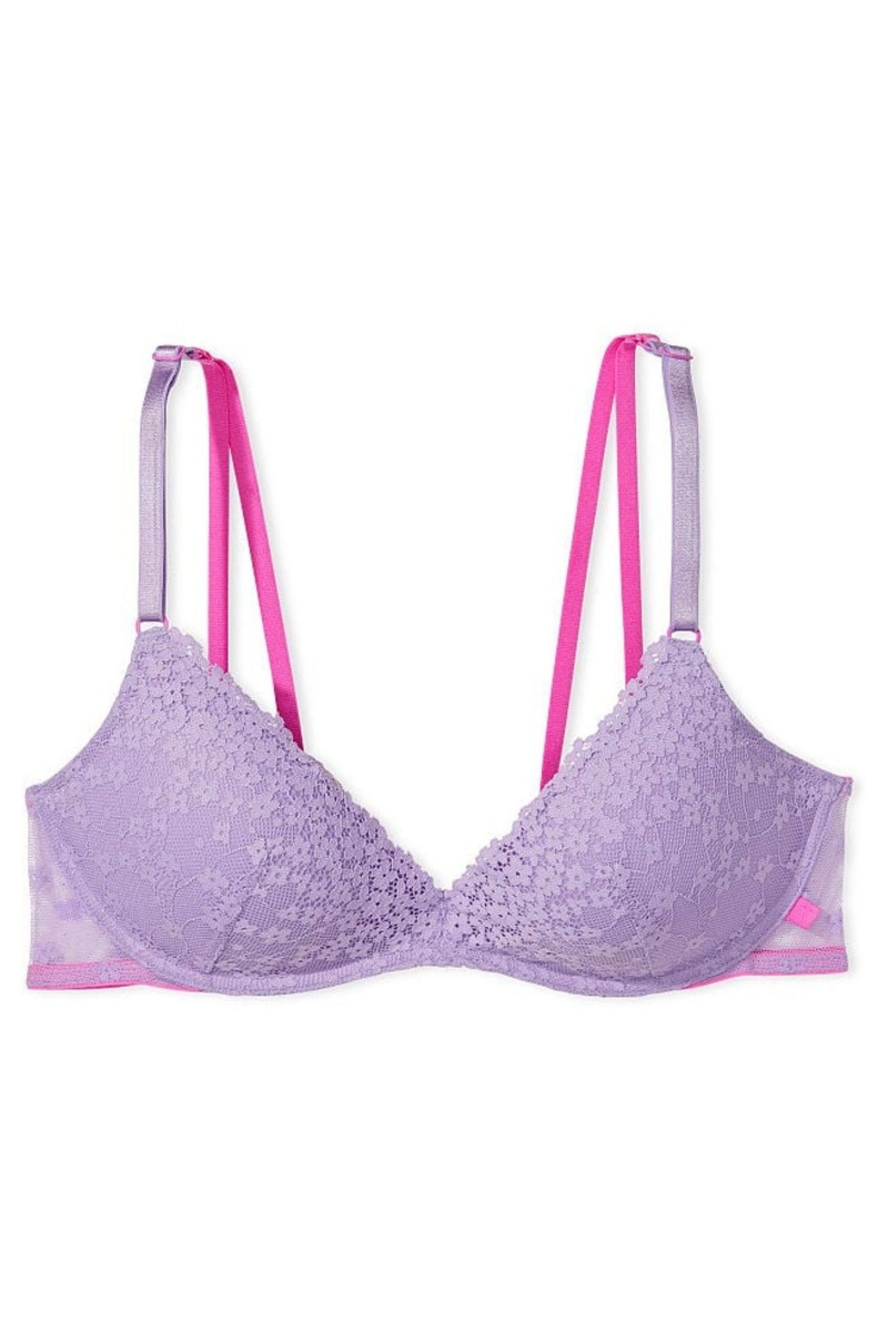 Victoria's Secret Sexy Tee Sexy T-Shirt Non Wired Push Up Bra Spitze Bra Lila | 085123CZX