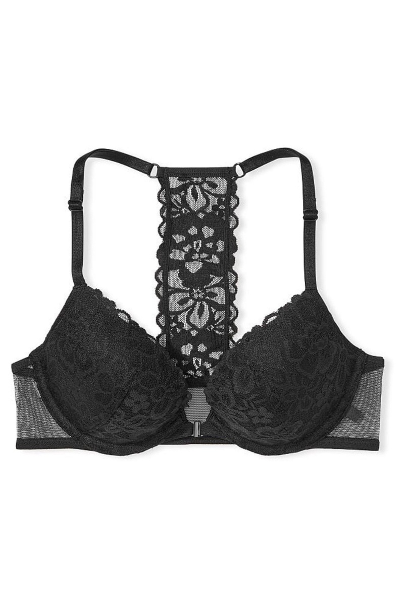 Victoria's Secret Sexy Tee Spitze Front Befestigung Lightly Gefütterte T-Shirt Bra Schwarz | 975240HOJ