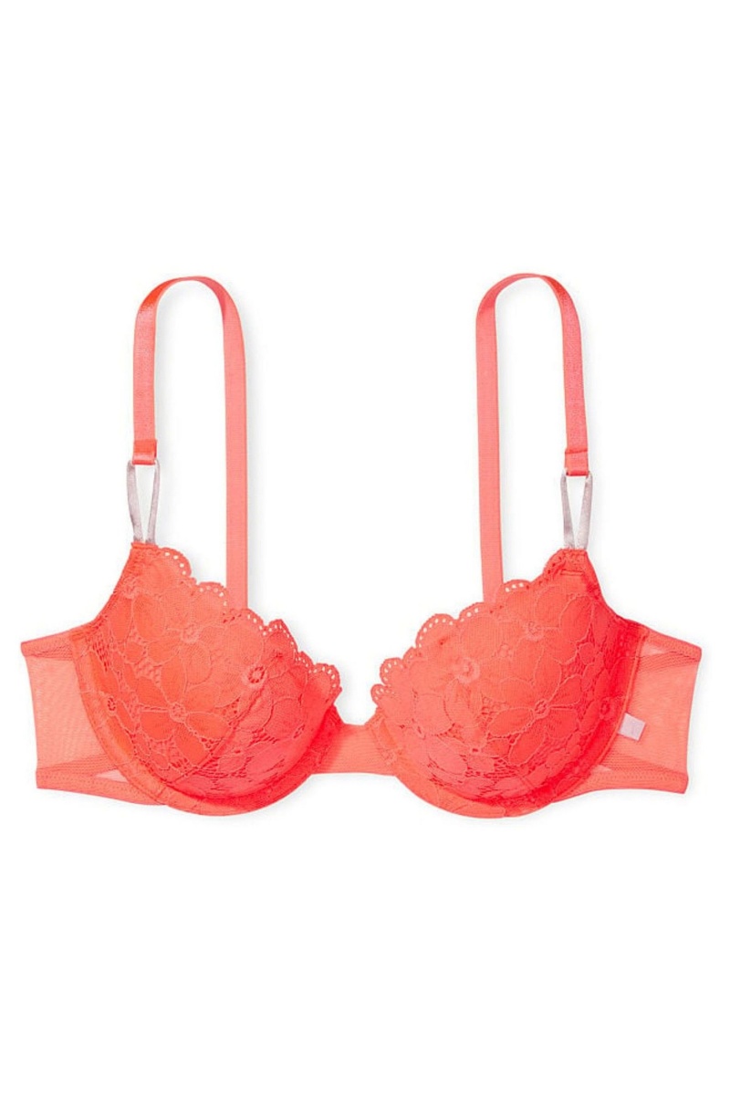 Victoria's Secret Sexy Tee Spitze Lightly Gefütterte T-Shirt Bra Koralle Orange | 378196GLA