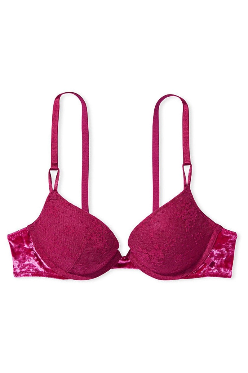 Victoria's Secret Sexy Tee Spitze Push Up Bra Bordeaux Rot | 175804HBX