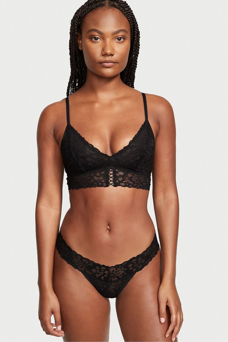 Victoria's Secret Sexy Tee Spitze Unlined Bralette Schwarz | 327850UGH