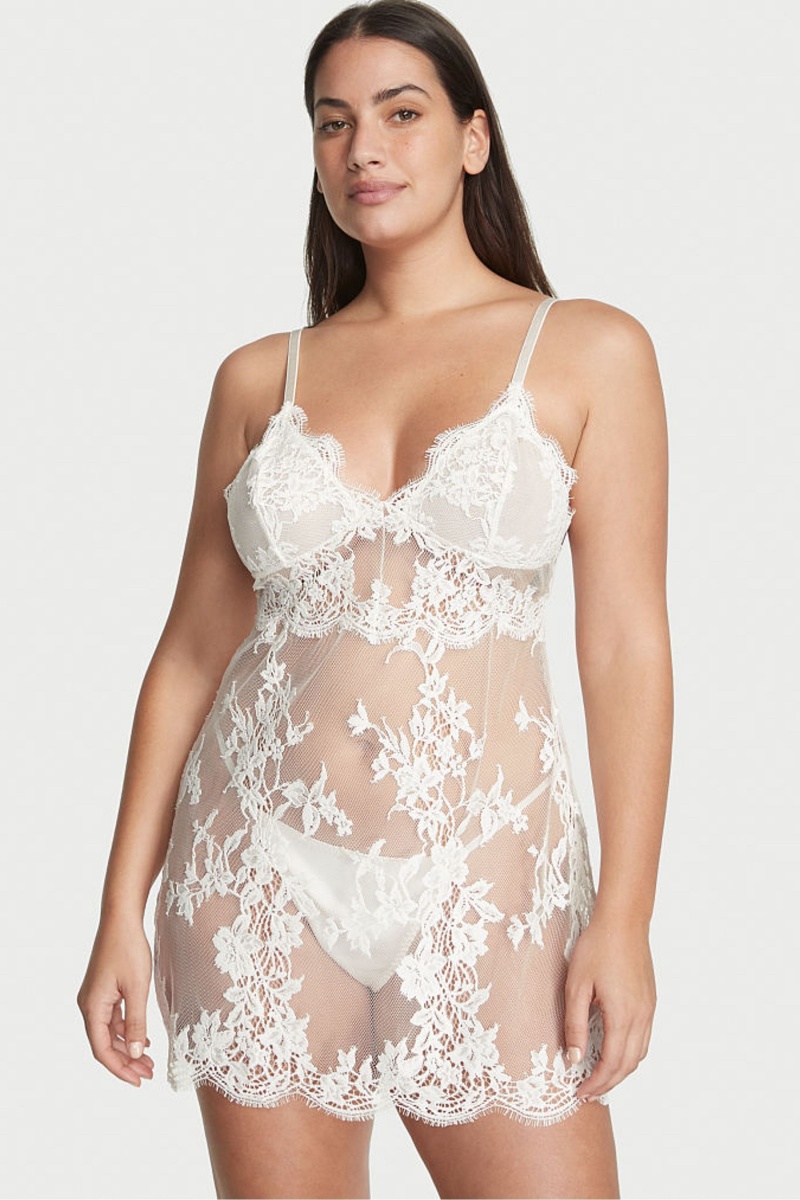 Victoria\'s Secret Sheer Spitze Slip Weiß | 201958SZT