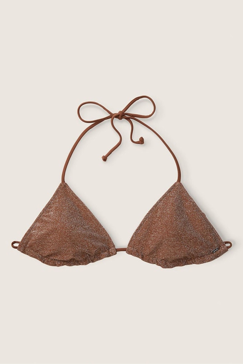 Victoria's Secret Shimmer Push Up Bikini Top Braun | 810629UQR