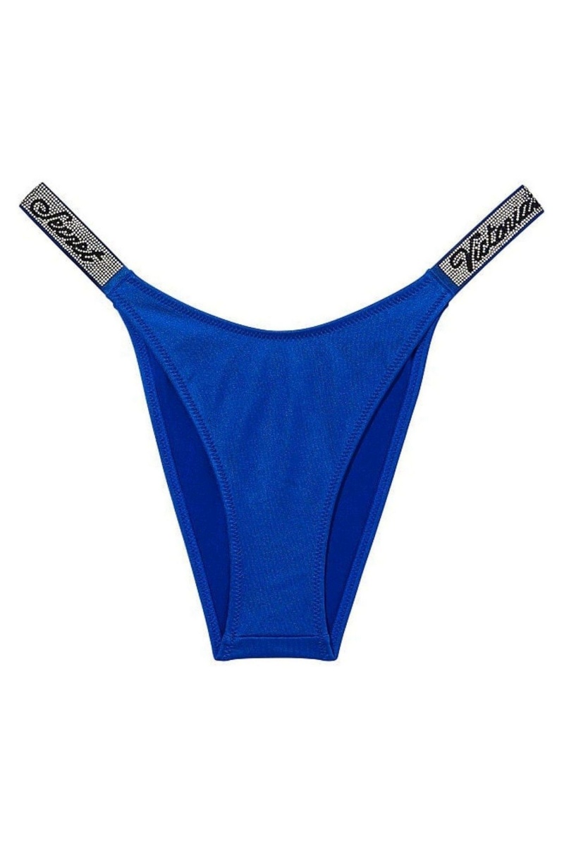 Victoria's Secret Shine Riemen Swim Bikini Bottom Blau | 961802AFR