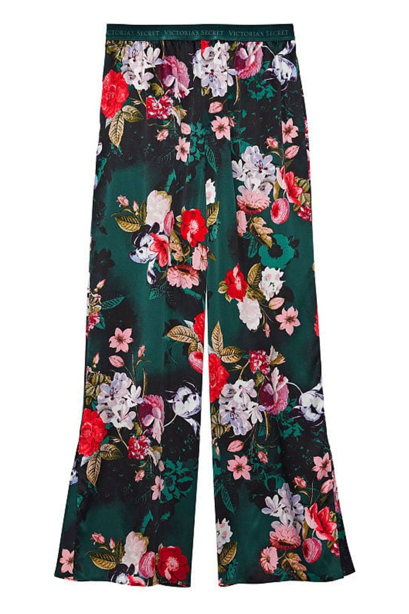 Victoria's Secret Silk Floral Pyjama Bottoms Grün | 865479FGZ