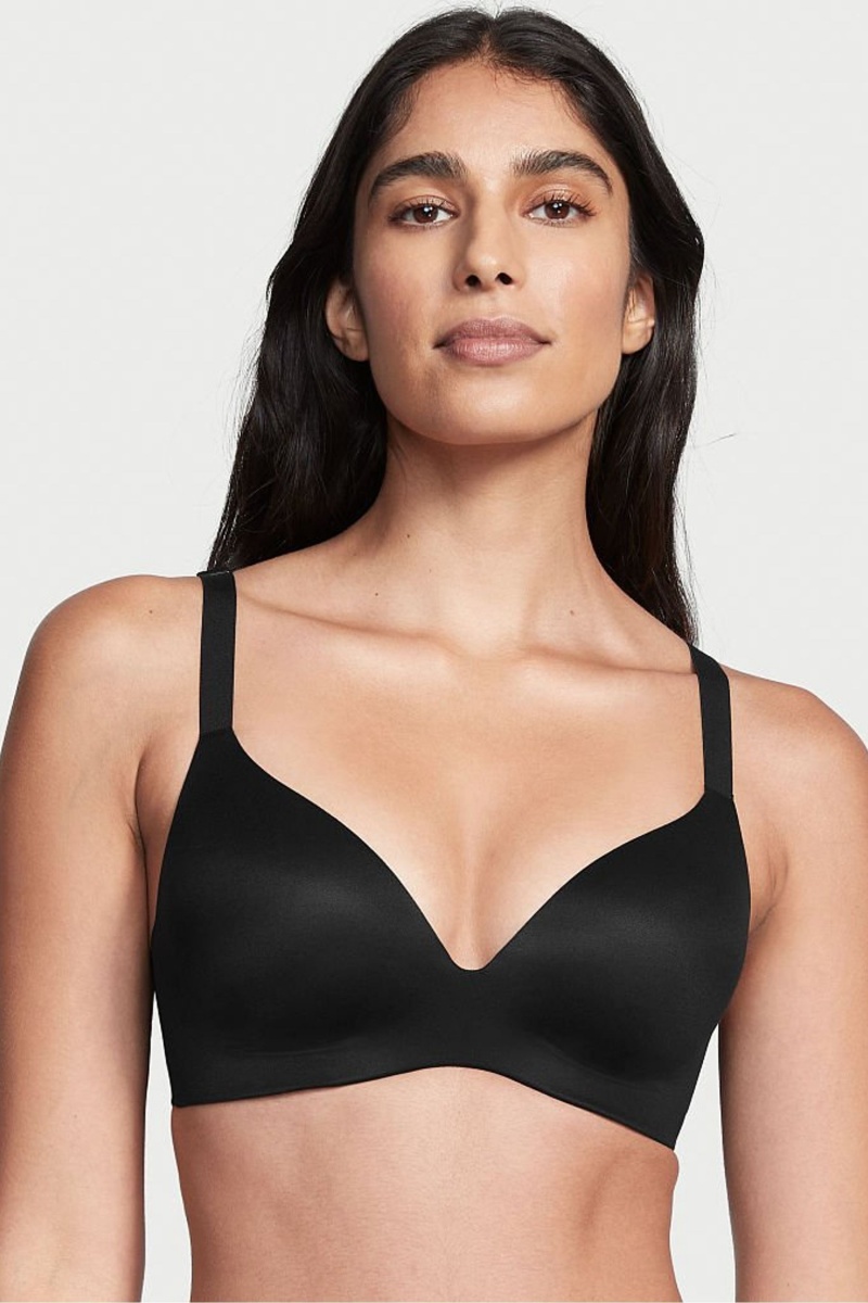 Victoria\'s Secret Smooth Lightly Gefütterte Non Wired Push Up Bra Schwarz | 172894LEW