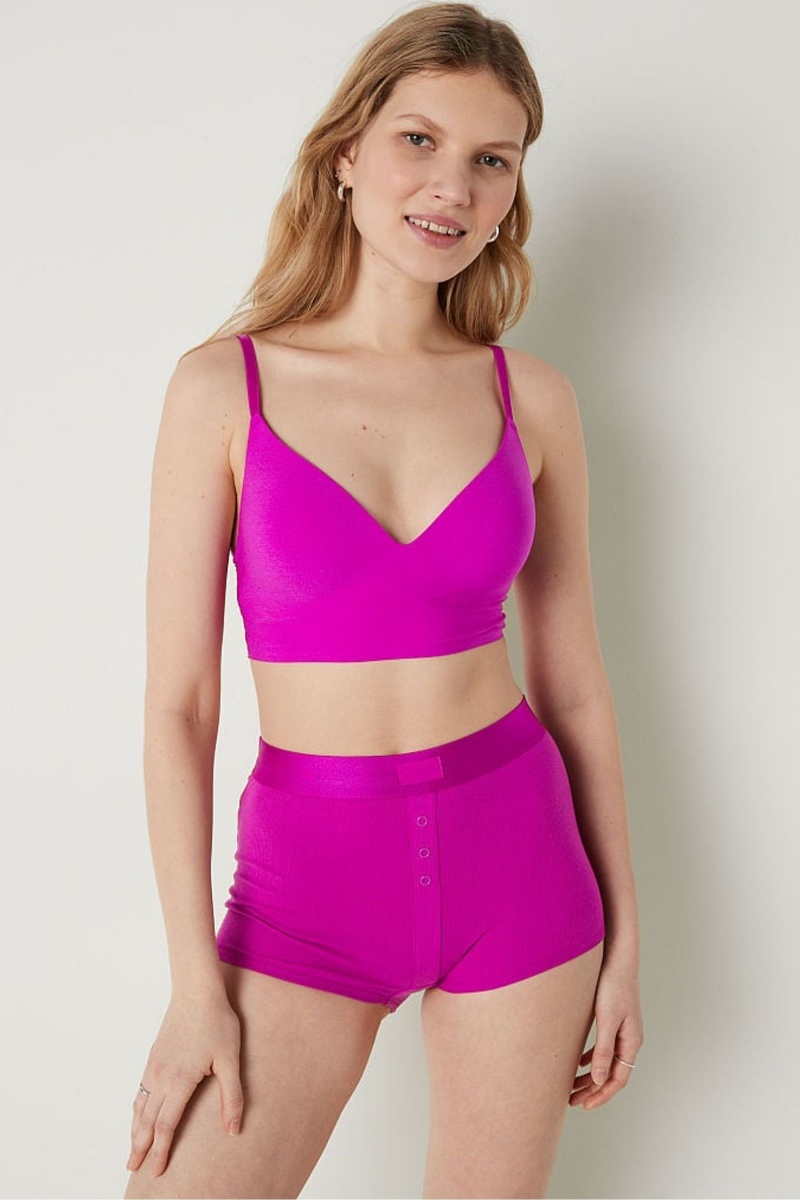 Victoria's Secret Smooth Non Wired Push Up Bralette Rosa | 186904HCE