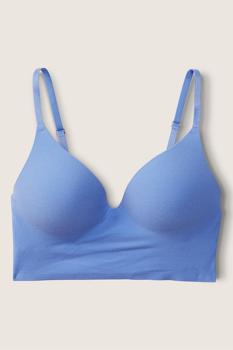 Victoria\'s Secret Smooth Non Wired Push Up Bralette Blau | 850791EAF