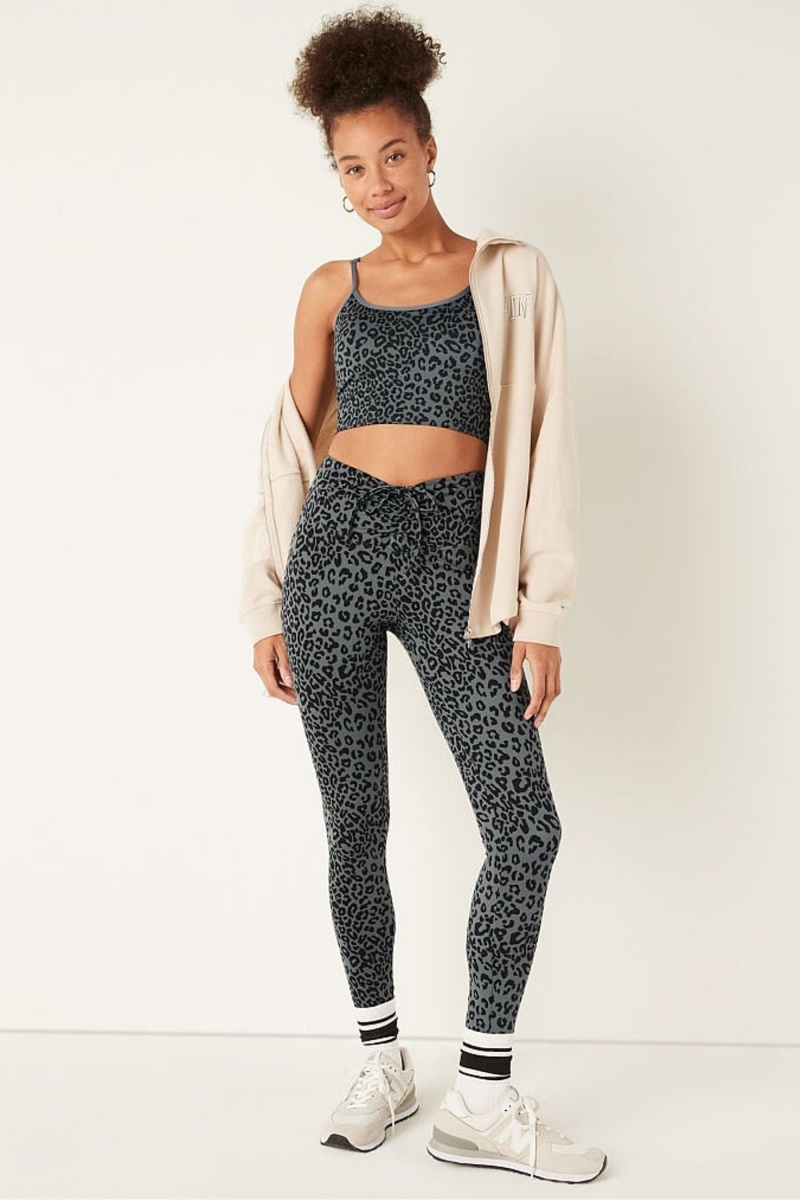 Victoria's Secret Soft Ultimate High Taille Ruched V Legging Dunkelgrau Leopard | 026918OKZ