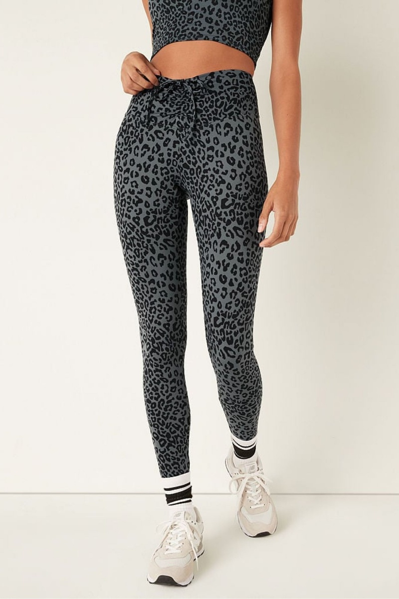 Victoria\'s Secret Soft Ultimate High Taille Ruched V Legging Dunkelgrau Leopard | 026918OKZ