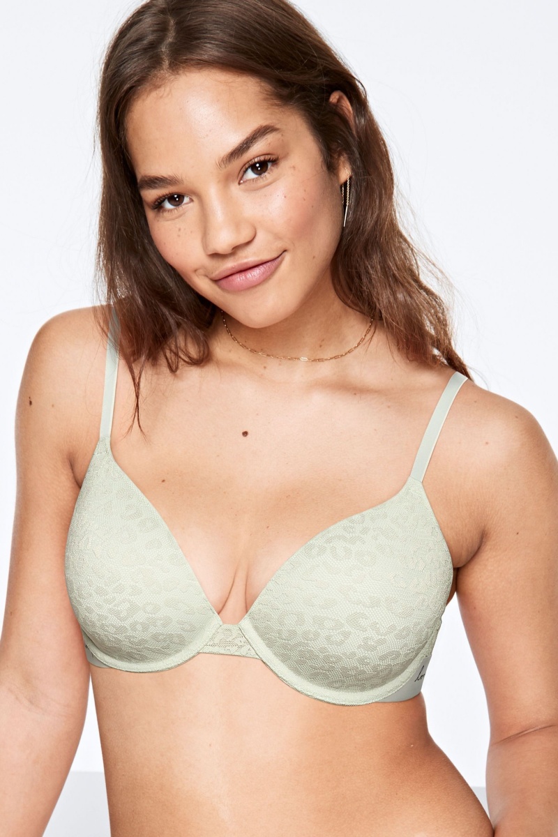 Victoria\'s Secret Spitze Lightly Gefütterte T-Shirt Bra Blau | 168940JLP