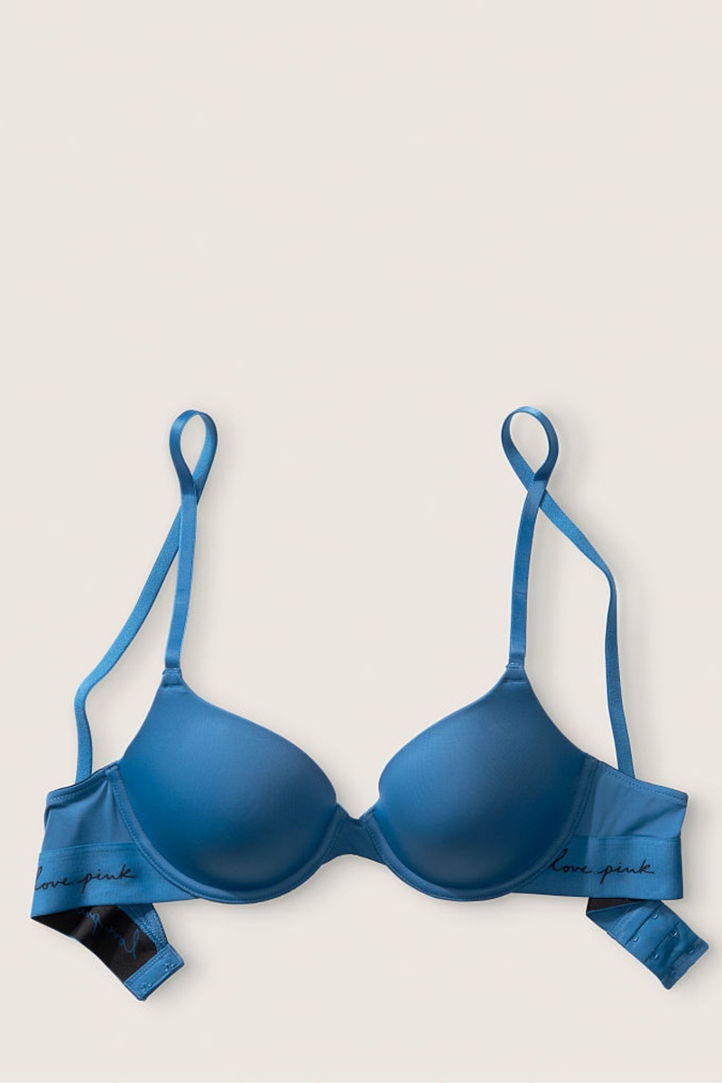 Victoria's Secret Spitze Lightly Gefütterte T-Shirt Bra Blau | 568073GWN