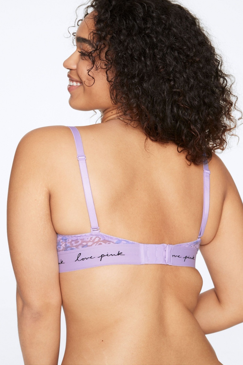 Victoria's Secret Spitze Lightly Gefütterte T-Shirt Bra Blau | 769280DCZ