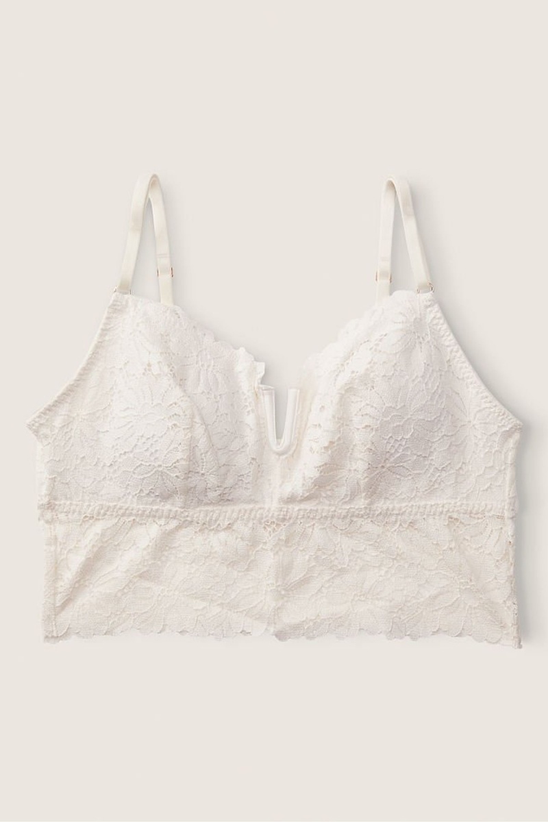 Victoria's Secret Spitze Longline Bralette Weiß | 798350ZME