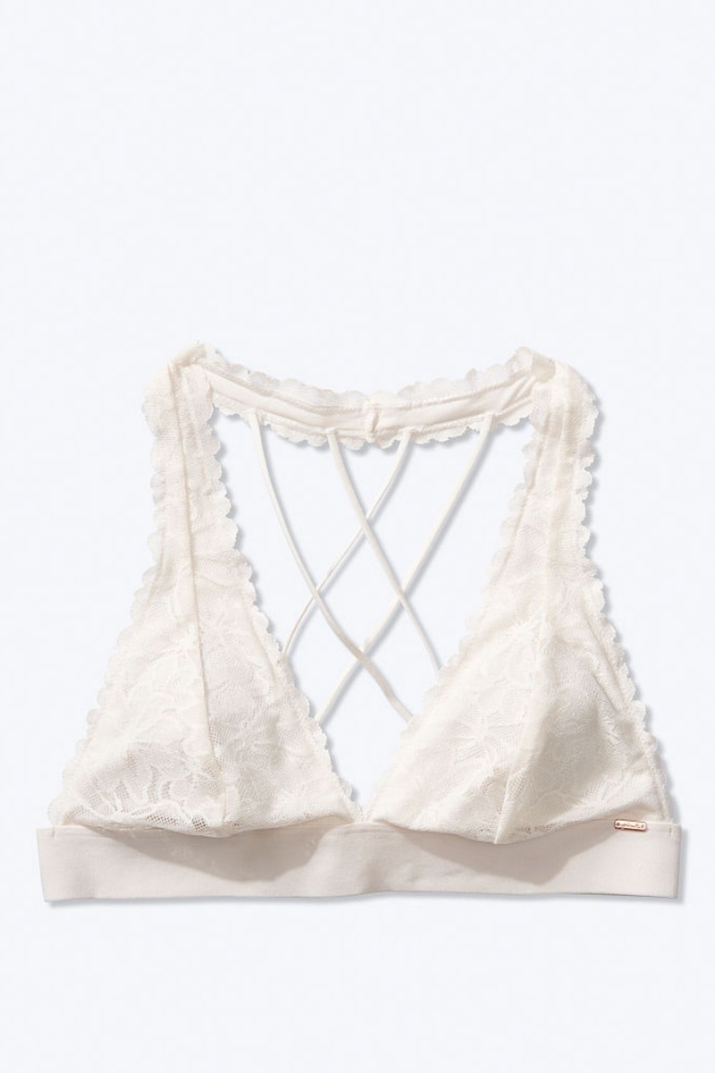 Victoria's Secret Spitze Riemchen Back Halterneck Bralette Weiß | 936254HYM