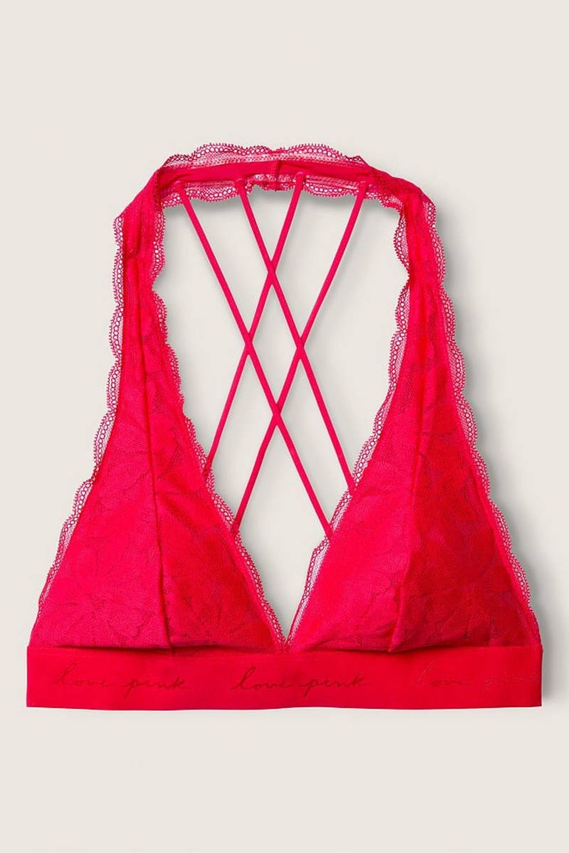 Victoria's Secret Spitze Riemchen Back Halterneck Bralette Koralle Weiß Orange | 124597LZA