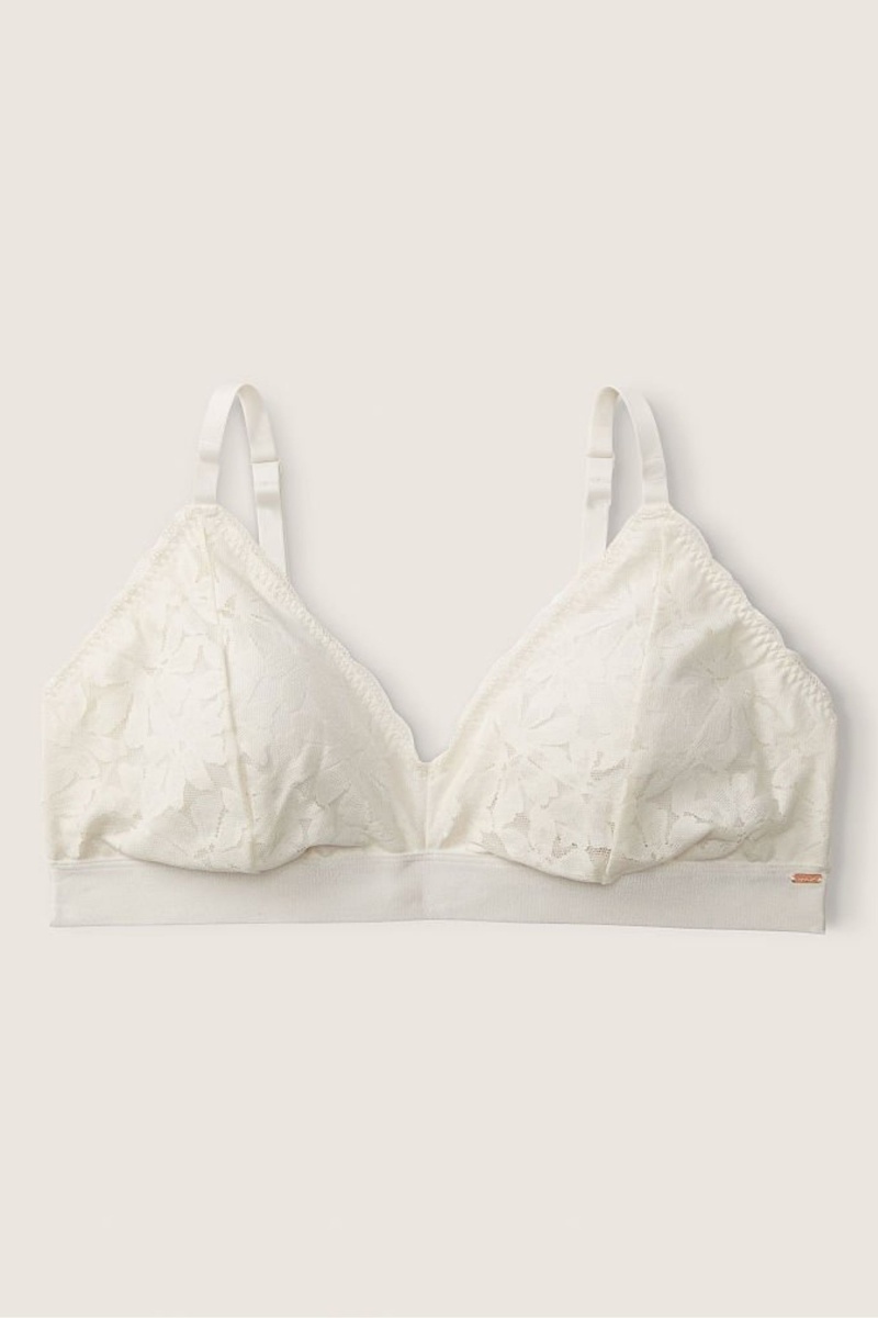 Victoria's Secret Spitze Unlined Triangle Bralette Weiß | 387296WBI