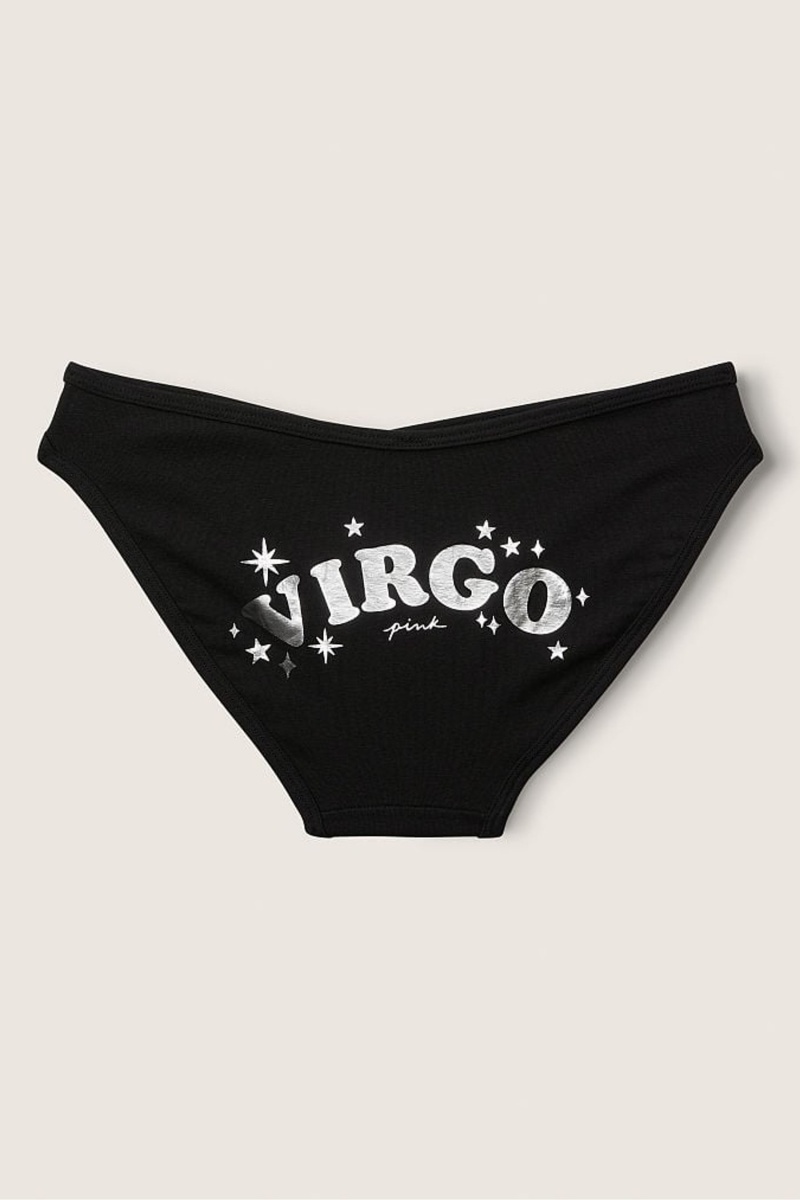 Victoria's Secret Stretch Baumwoll Astrology Baumwoll Bikini Knickers Schwarz | 876950ZYQ