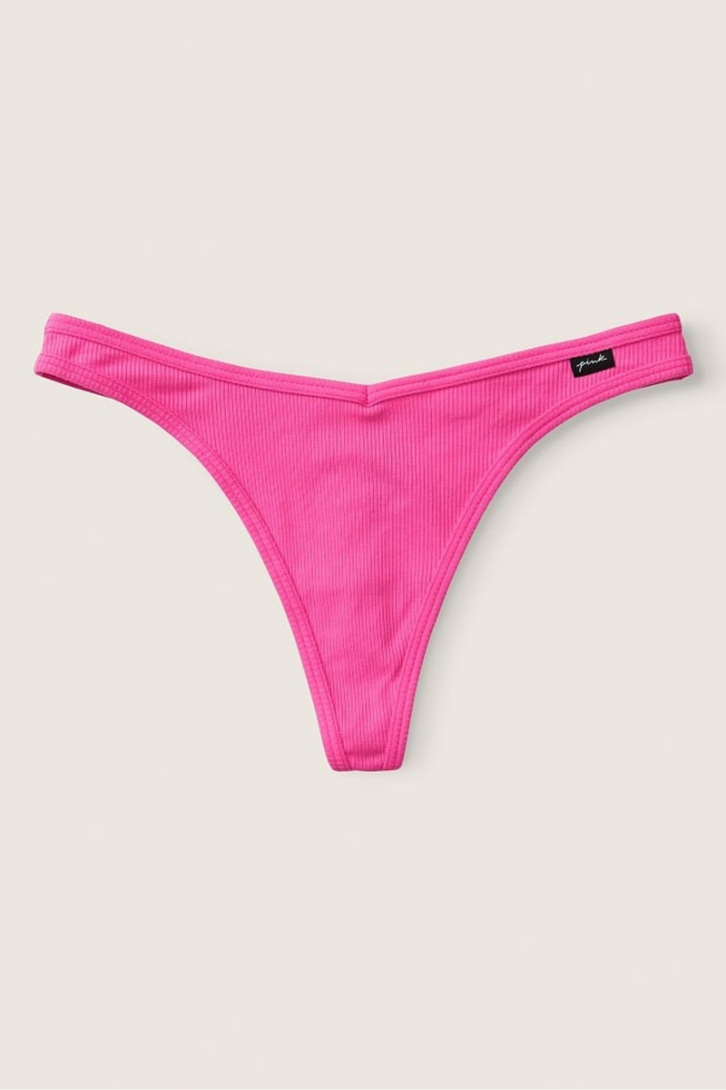 Victoria\'s Secret Stretch Baumwoll Baumwoll Tanga Knickers Rosa | 504893JNW