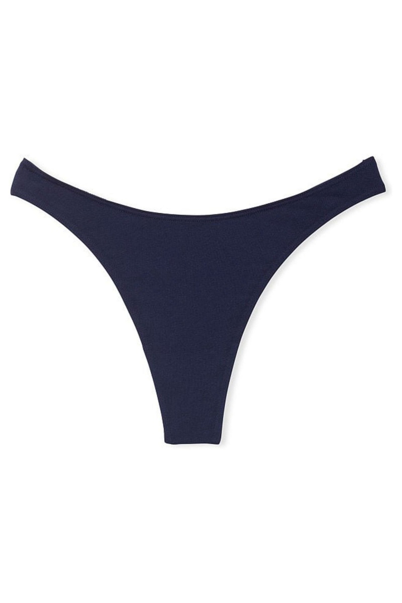 Victoria's Secret Stretch Baumwoll Baumwoll High Leg Tanga Knickers Schwarz | 642538NZD