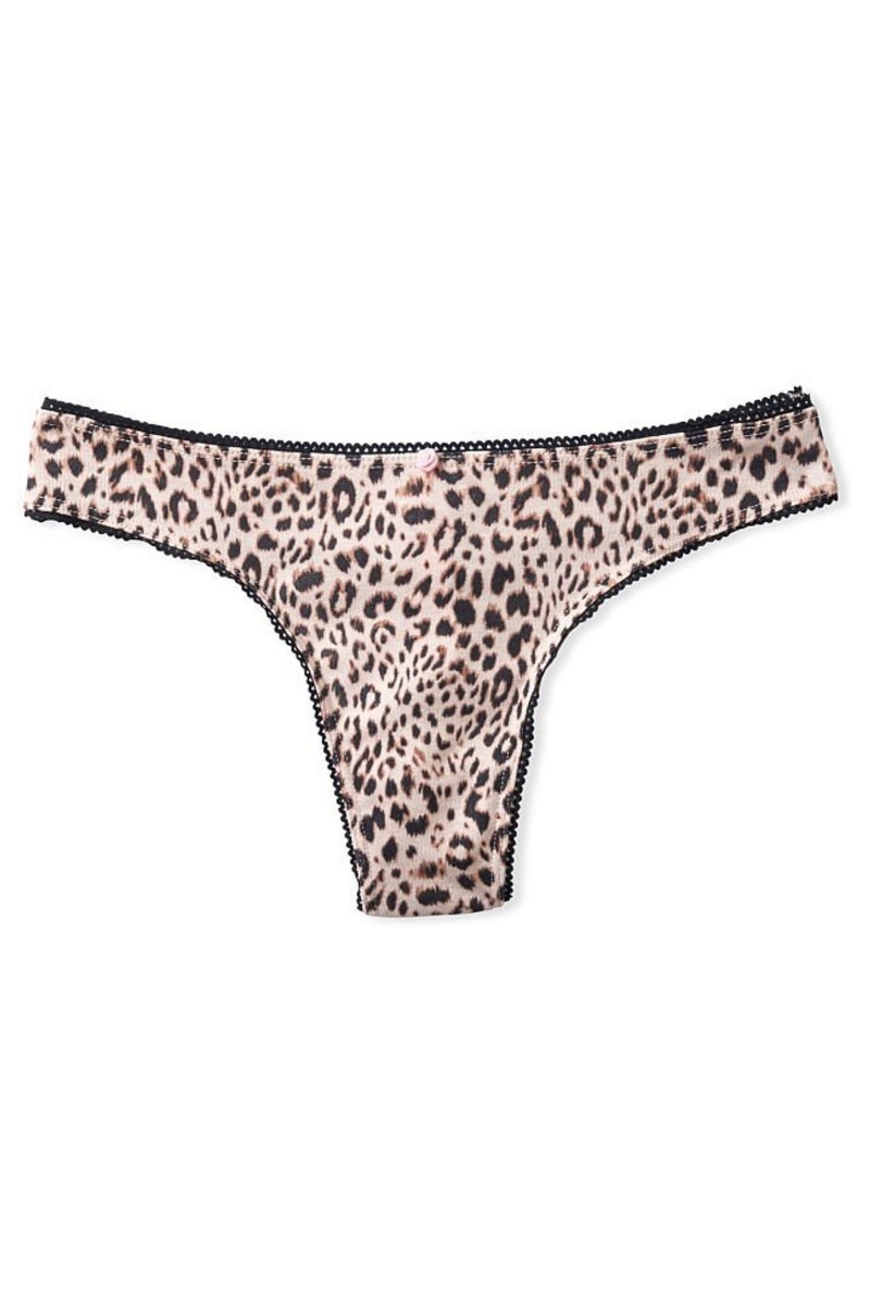 Victoria's Secret Stretch Baumwoll Baumwoll Tanga Knickers Rosa | 625380OMA