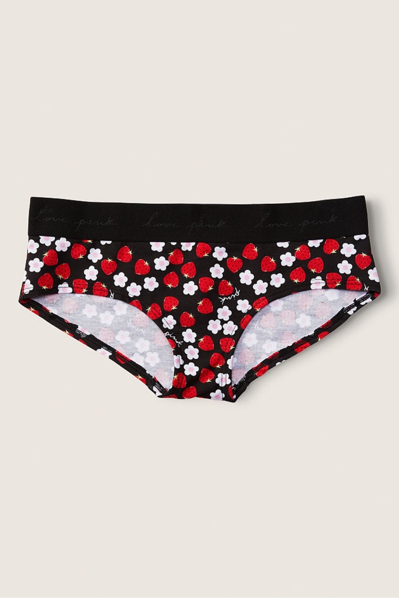 Victoria\'s Secret Stretch Baumwoll Baumwoll Logo Hipster Knickers Schwarz | 872541KSU