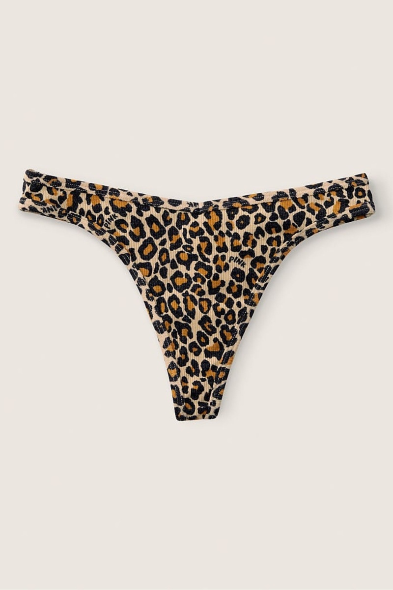 Victoria\'s Secret Stretch Baumwoll Baumwoll Tanga Knickers Natural Leo | 450283UWX