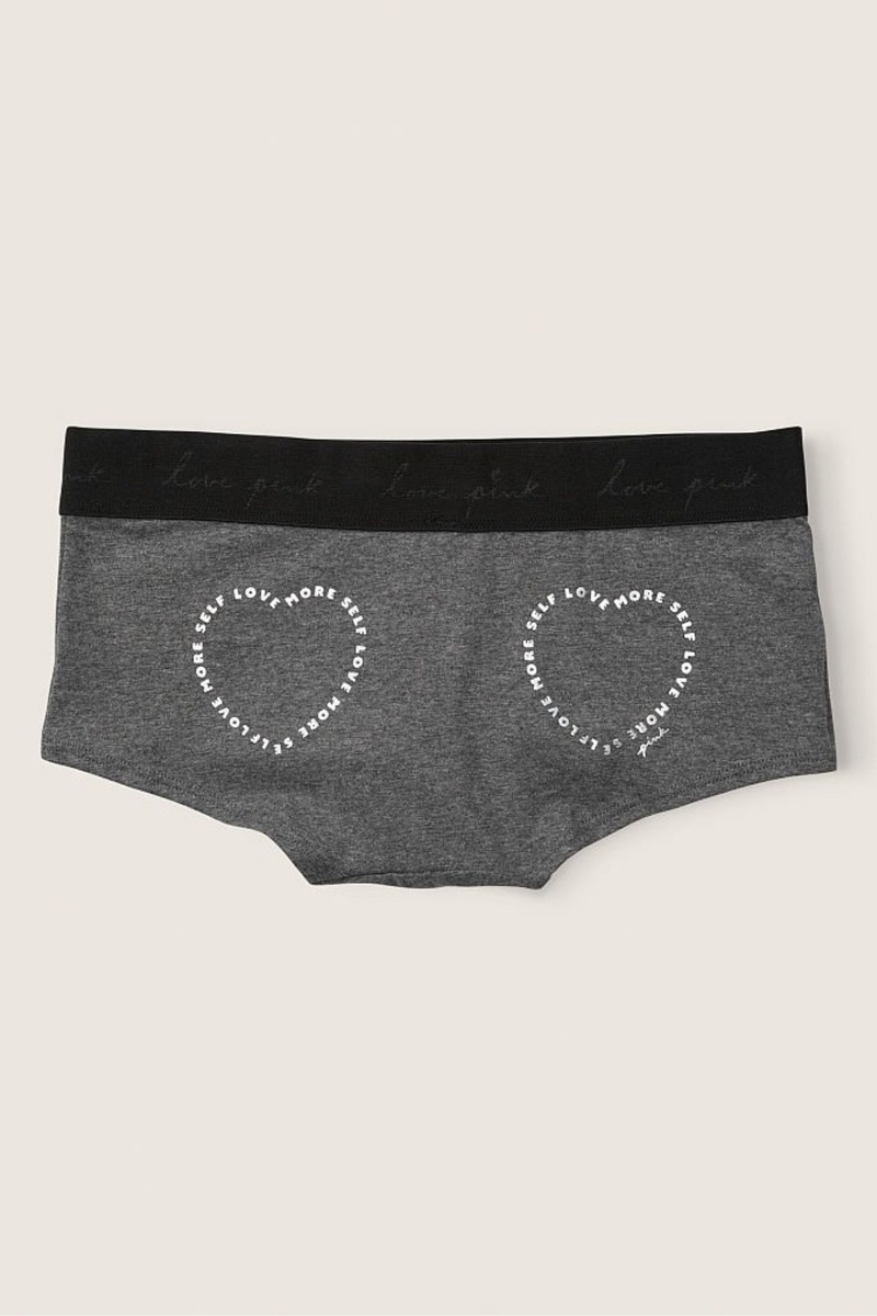 Victoria's Secret Stretch Baumwoll Baumwoll Logo Kurzes Knickers Grau | 713085PCY