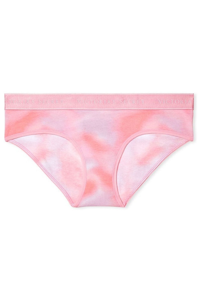 Victoria's Secret Stretch Baumwoll Baumwoll Logo Hipster Knickers Schwarz | 065823MUL