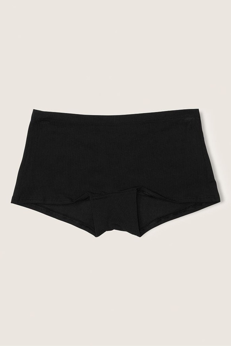 Victoria\'s Secret Stretch Baumwoll Baumwoll Boyshort Knicker Schwarz | 051289BWJ