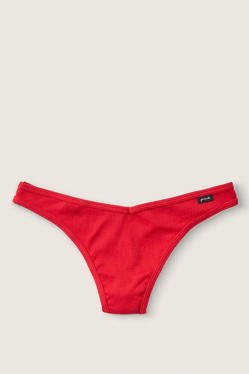 Victoria\'s Secret Stretch Baumwoll Baumwoll Tanga Knickers Rot Rot | 156408VWY