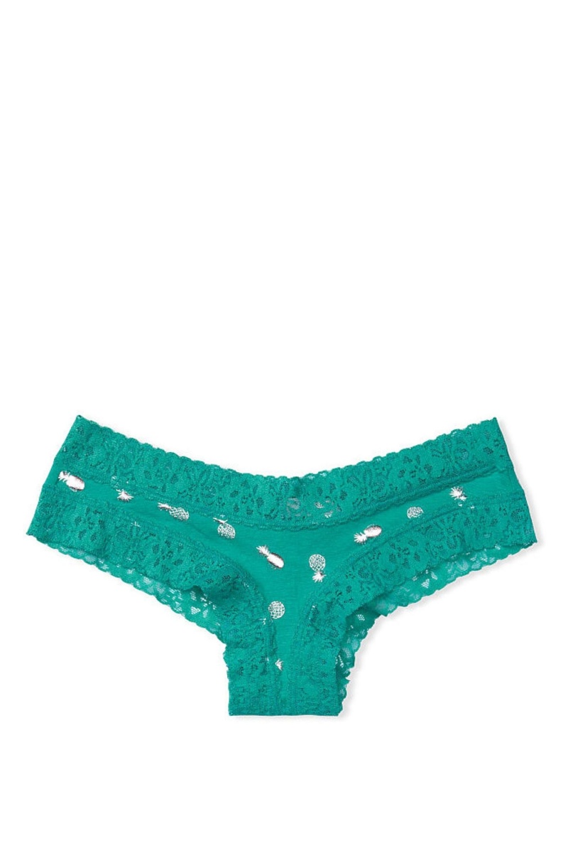 Victoria\'s Secret Stretch Baumwoll LCE W CTN CHEEKY Aqua Daisy Dot | 782051VHJ