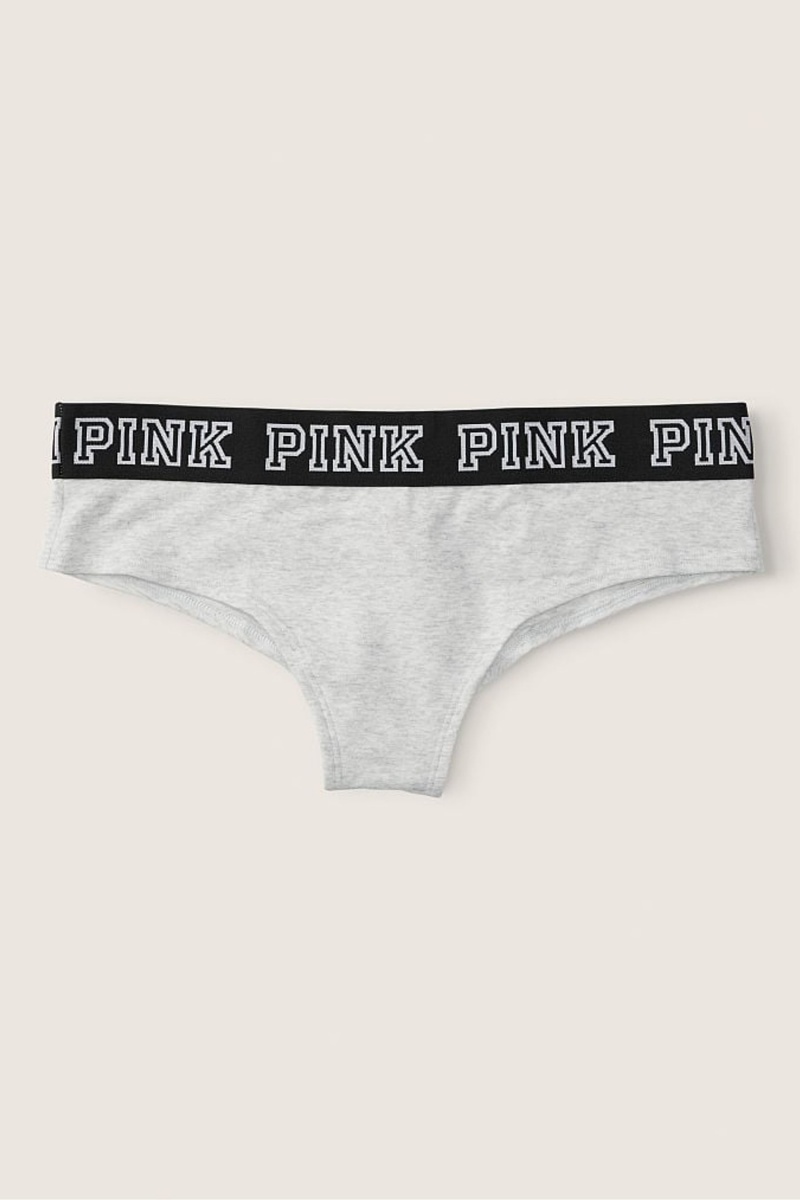 Victoria\'s Secret Stretch Baumwoll Logo Cheeky Knickers Grau | 210395GBV