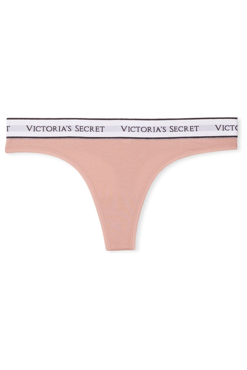 Victoria's Secret Stretch Baumwoll Logo Knickers Blau | 305827CIQ