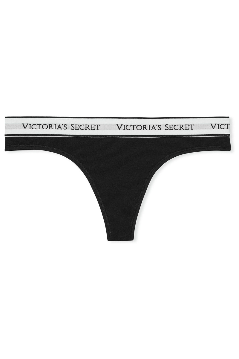 Victoria's Secret Stretch Baumwoll Logo Knickers Blau | 031684CGQ