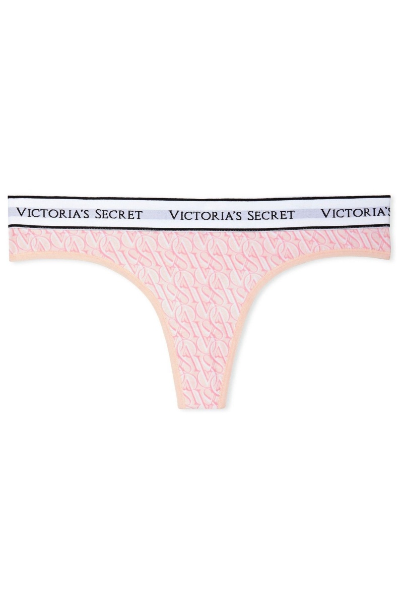 Victoria's Secret Stretch Baumwoll Logo Knickers Rosa | 924573TAQ