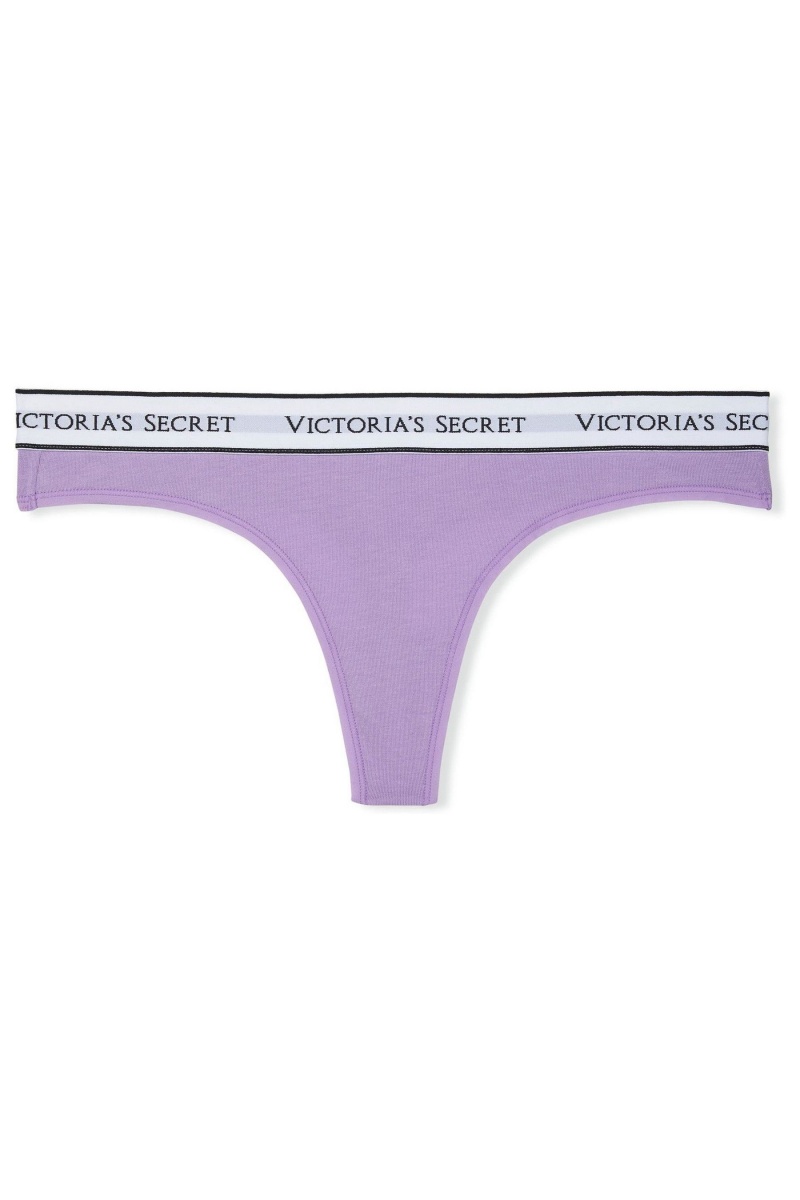 Victoria's Secret Stretch Baumwoll Logo Knickers Lila | 726890SJW