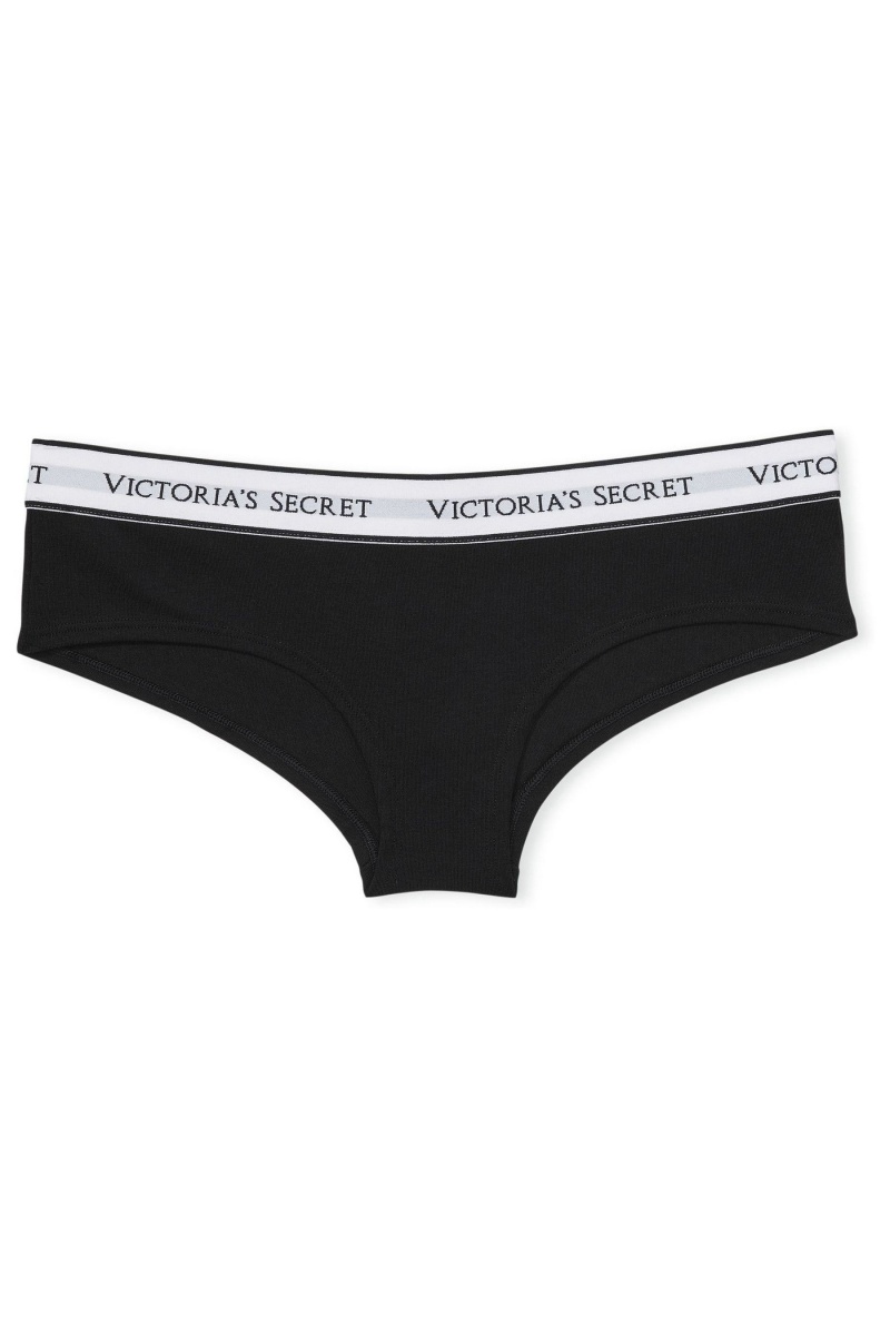 Victoria's Secret Stretch Baumwoll Logo Knickers Blau | 647230FMY