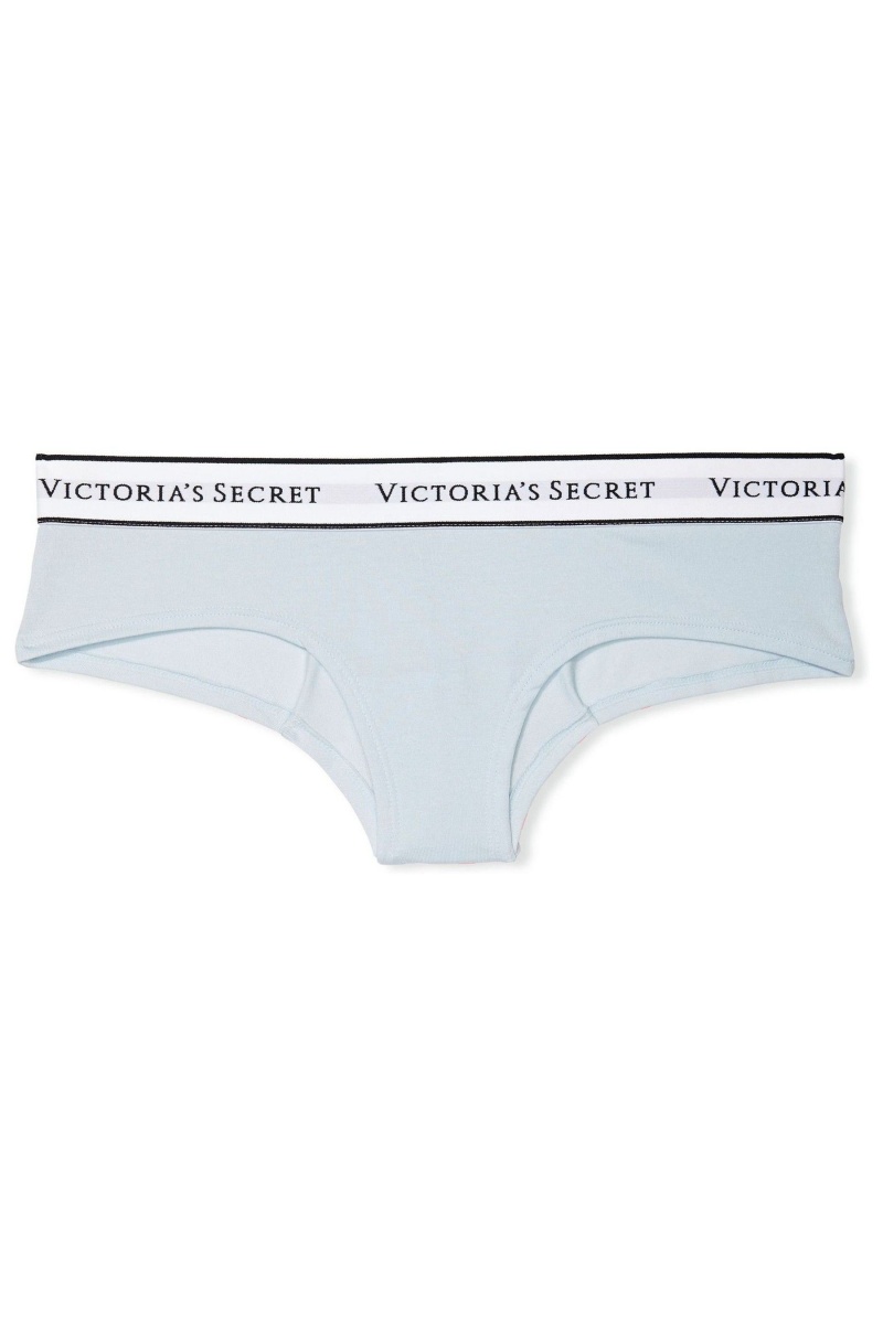 Victoria's Secret Stretch Baumwoll Logo Knickers Blau | 068459RVI