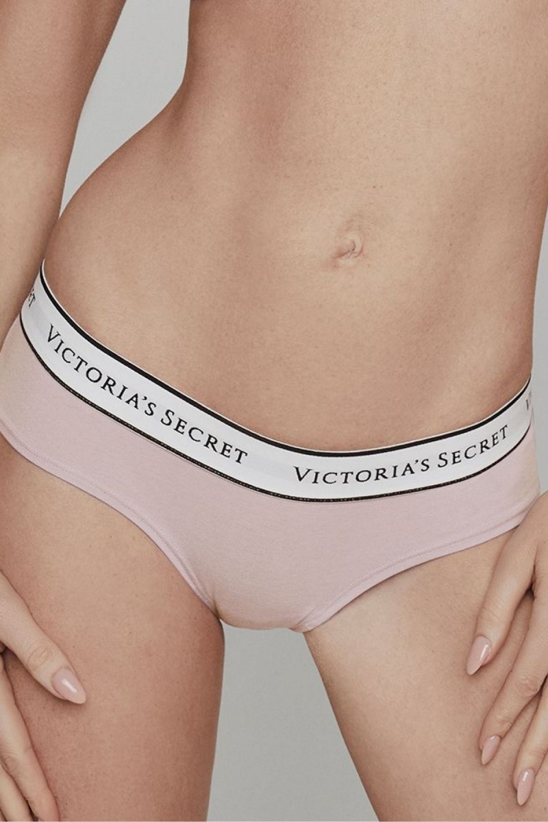 Victoria\'s Secret Stretch Baumwoll Logo Knickers Rosa Rosa | 127965IOT