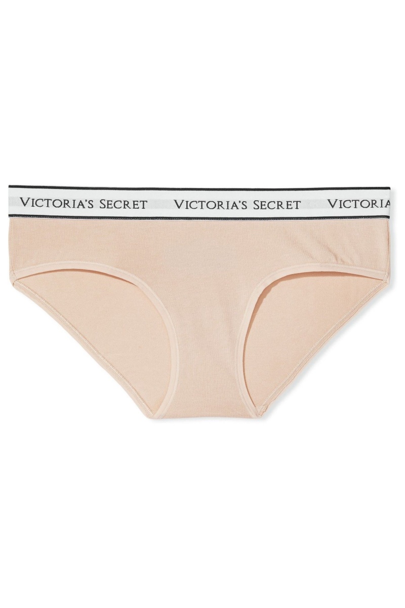 Victoria's Secret Stretch Baumwoll Logo Knickers Champagne Nude | 134859VNW