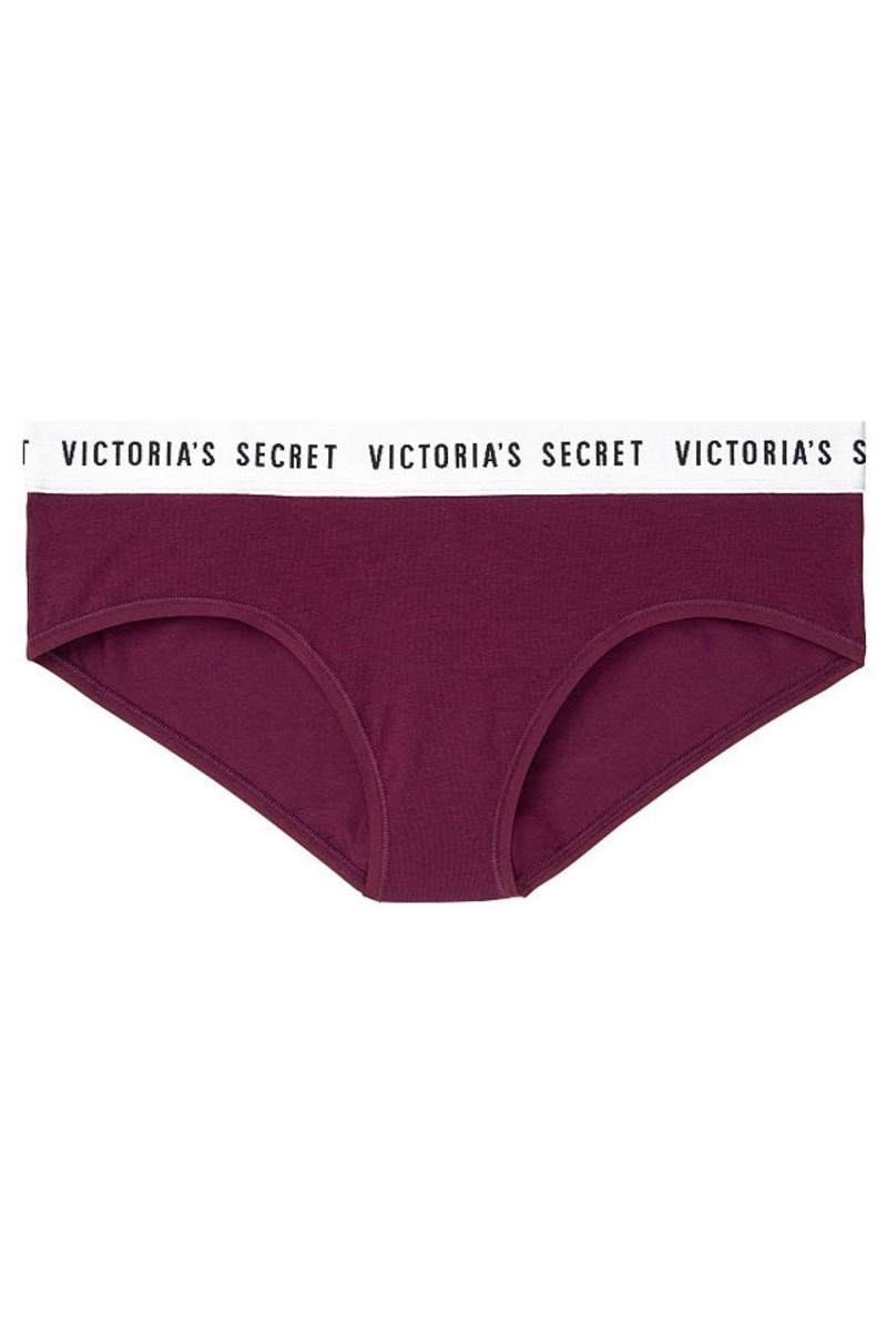 Victoria's Secret Stretch Baumwoll Logo Knickers Blau | 204573TUI