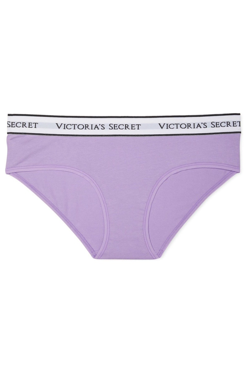 Victoria's Secret Stretch Baumwoll Logo Knickers Lila | 859741KGA