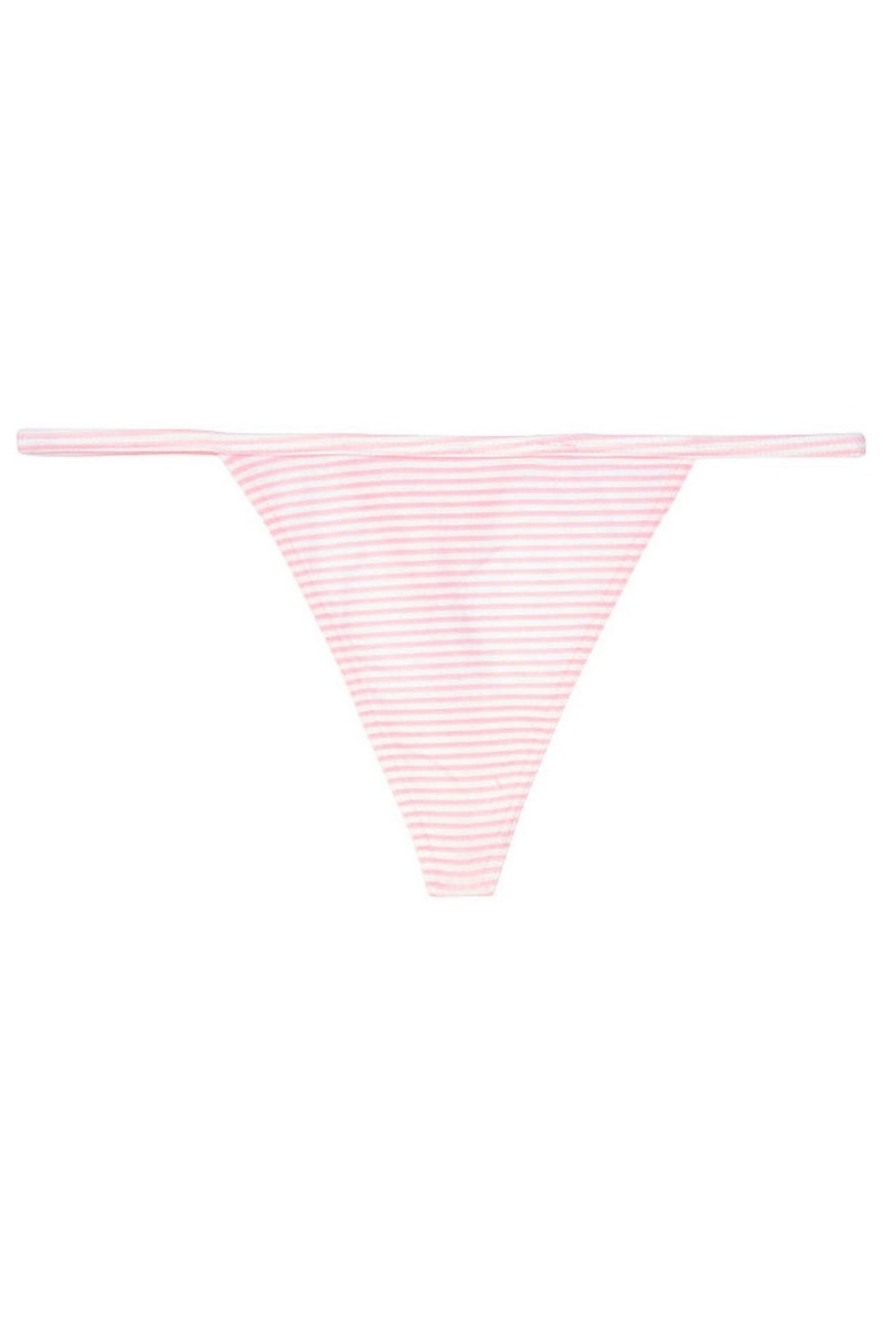 Victoria's Secret Stretch Baumwoll No Show Tanga Knickers Streifen | 541062ZFY