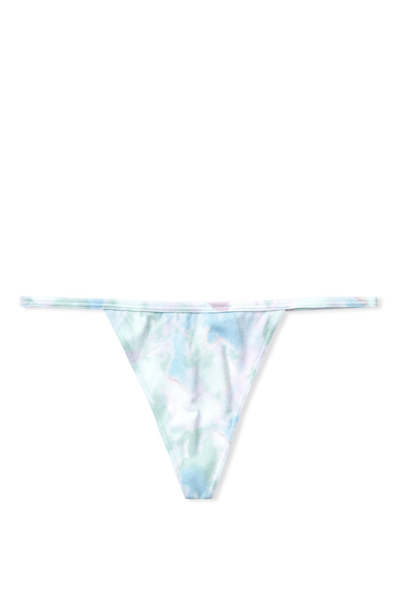 Victoria's Secret Stretch Baumwoll No Show Tanga Knickers Streifen | 451790KRC