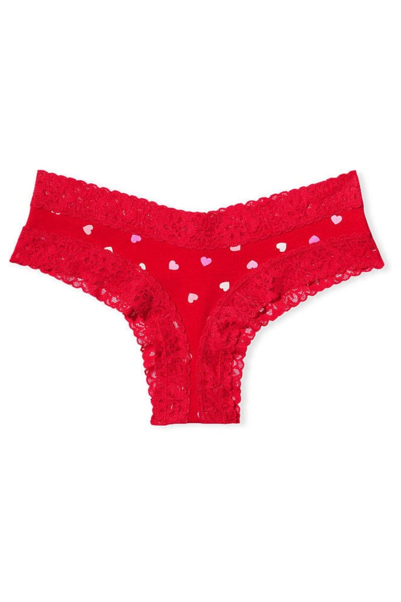 Victoria's Secret Stretch Baumwoll Spitze Taille Baumwoll Cheeky Knickers Blau | 457031WIE