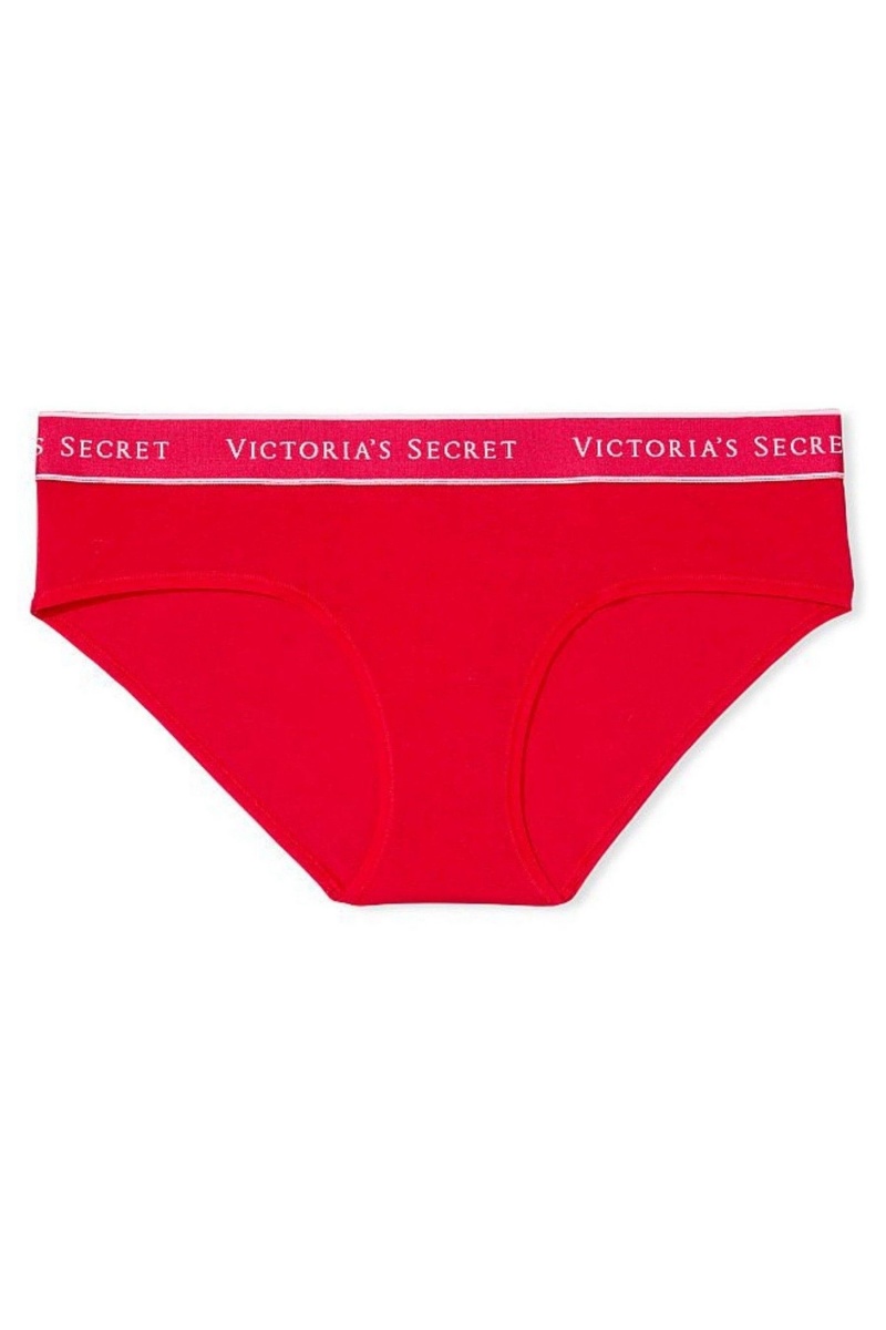 Victoria's Secret Stretch Baumwoll Stretch Baumwoll Logo Taille Hipster Knickers Blau | 846251QTK