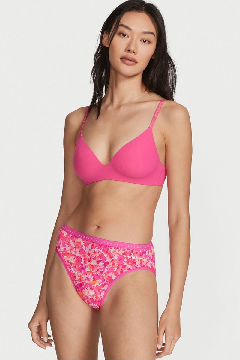 Victoria\'s Secret Stretch Baumwoll Stretch Baumwoll High Leg Brief Knickers Rosa | 584306QXH