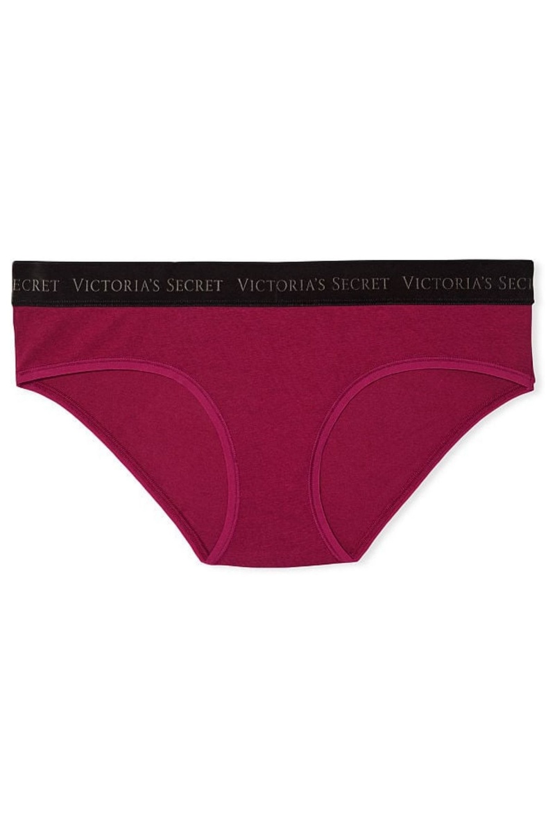 Victoria's Secret Stretch Baumwoll Stretch Baumwoll Logo Taille Hipster Knickers Blau | 087124TRK